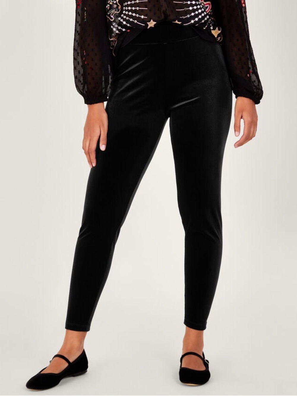 Victoria's Secret Black Velvet Slim Leg Leggings